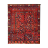 Handmade Red Wool Tribal Area Rug Persian Turkman Carpet Rug- 160x190cm