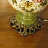 Painted ceramic lamp & lampshade glass lace