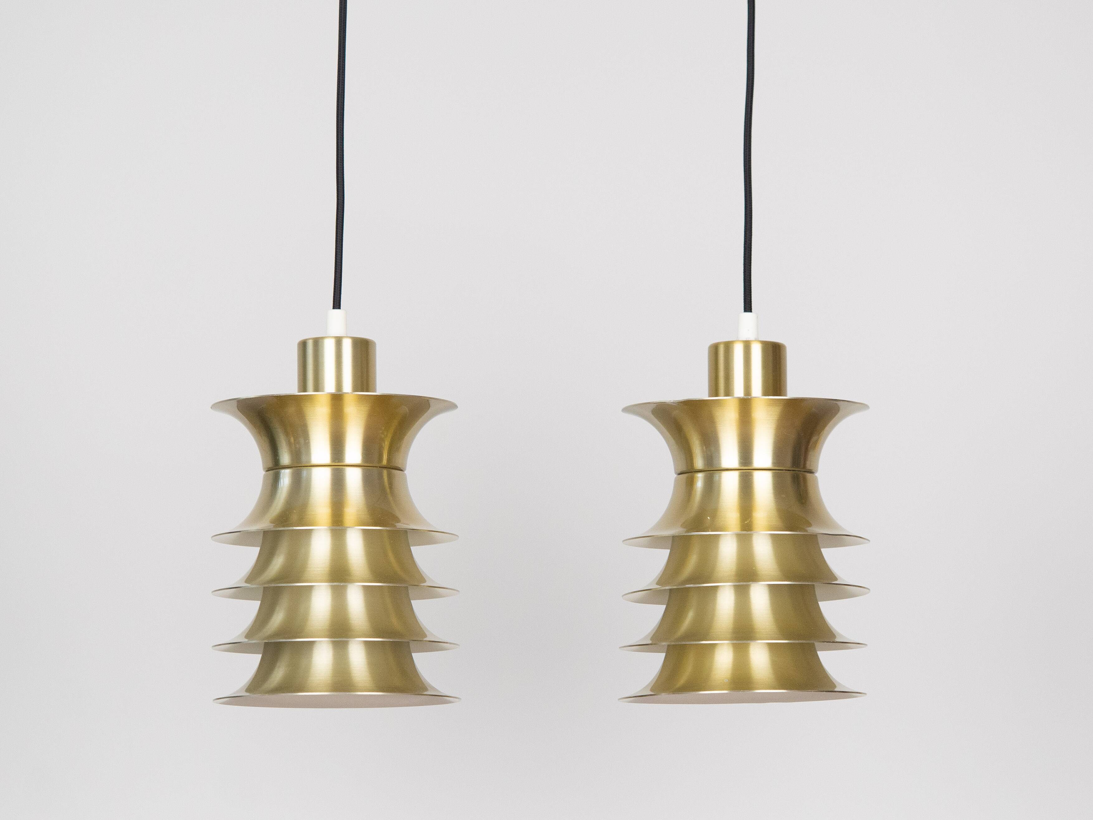 Paire de 2 lampes danoises de l'ère spatiale des années 1970.
