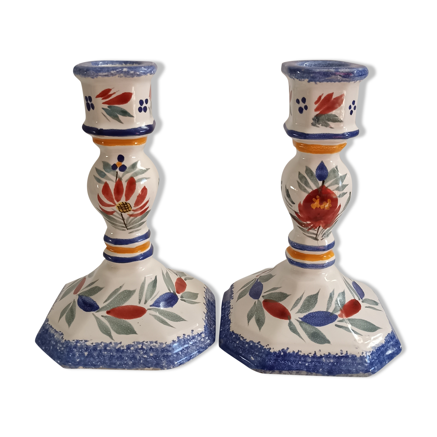 Quimper candle holders