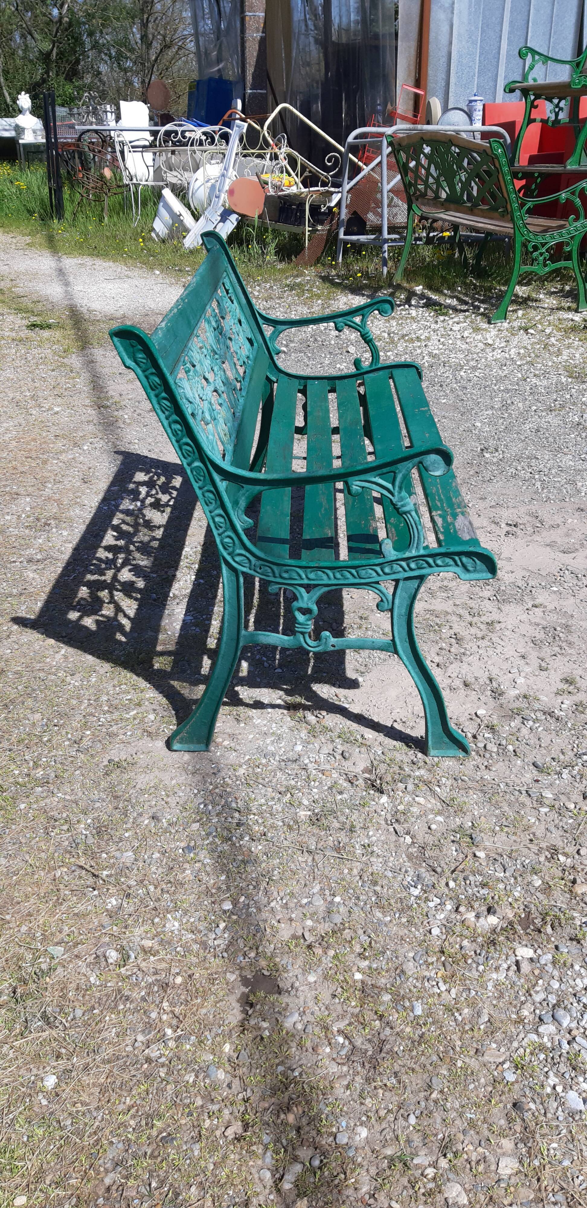 Cast iron and wood bench 1900
