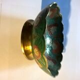 Empty enamelled brass pocket with several Asian style colors