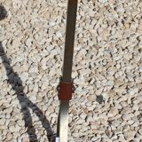 Cendrier sur pied en fer et cuir par Jean-Pierre Ryckaert, années 50