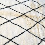 Moroccan Berber carpet Beni Ouarain with black diamonds 210 x 160 cm