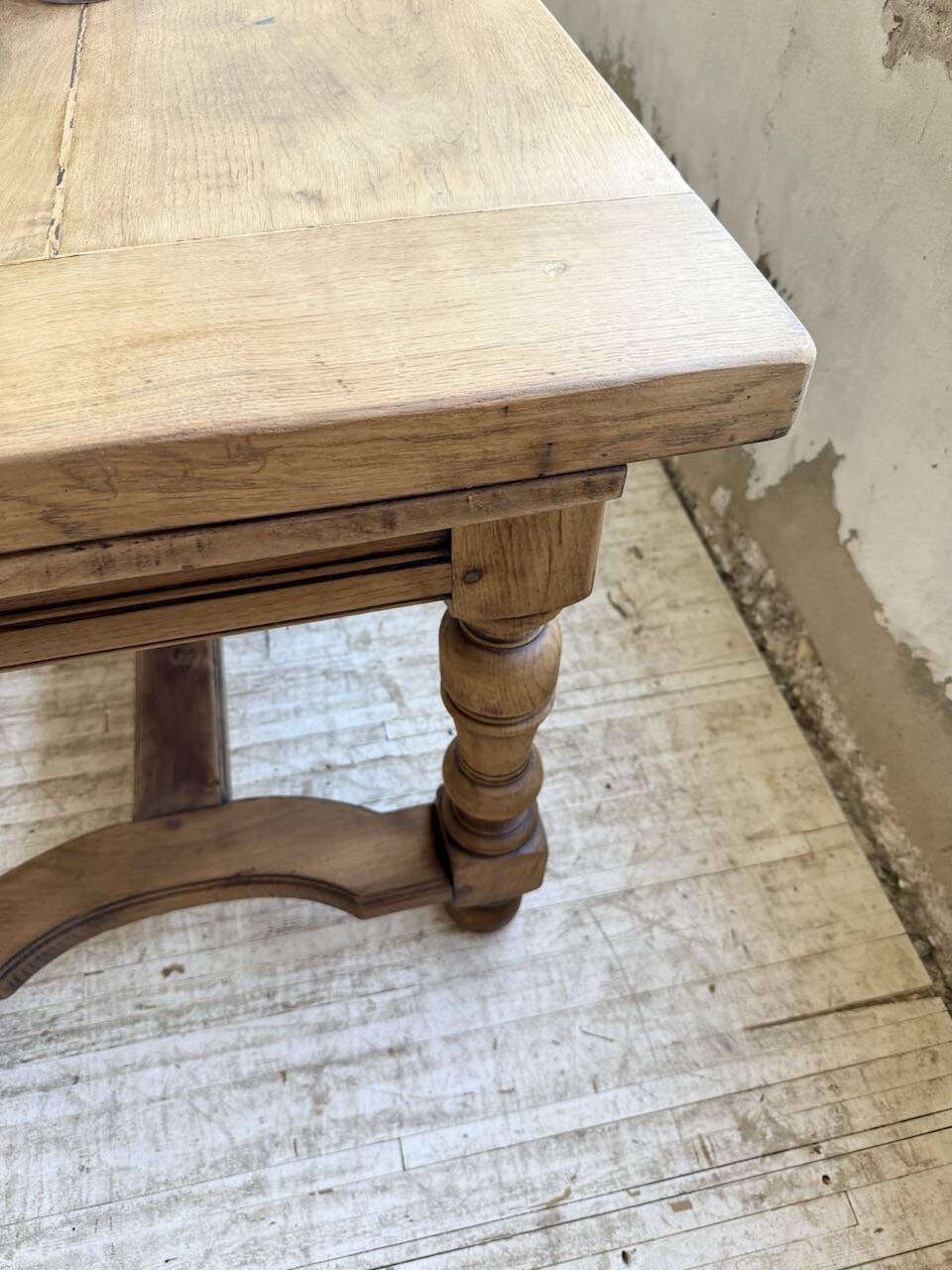 Solid oak drapery farmhouse table 2m5 XL