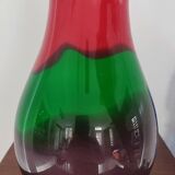 Tricoloured domed vase in thick glass