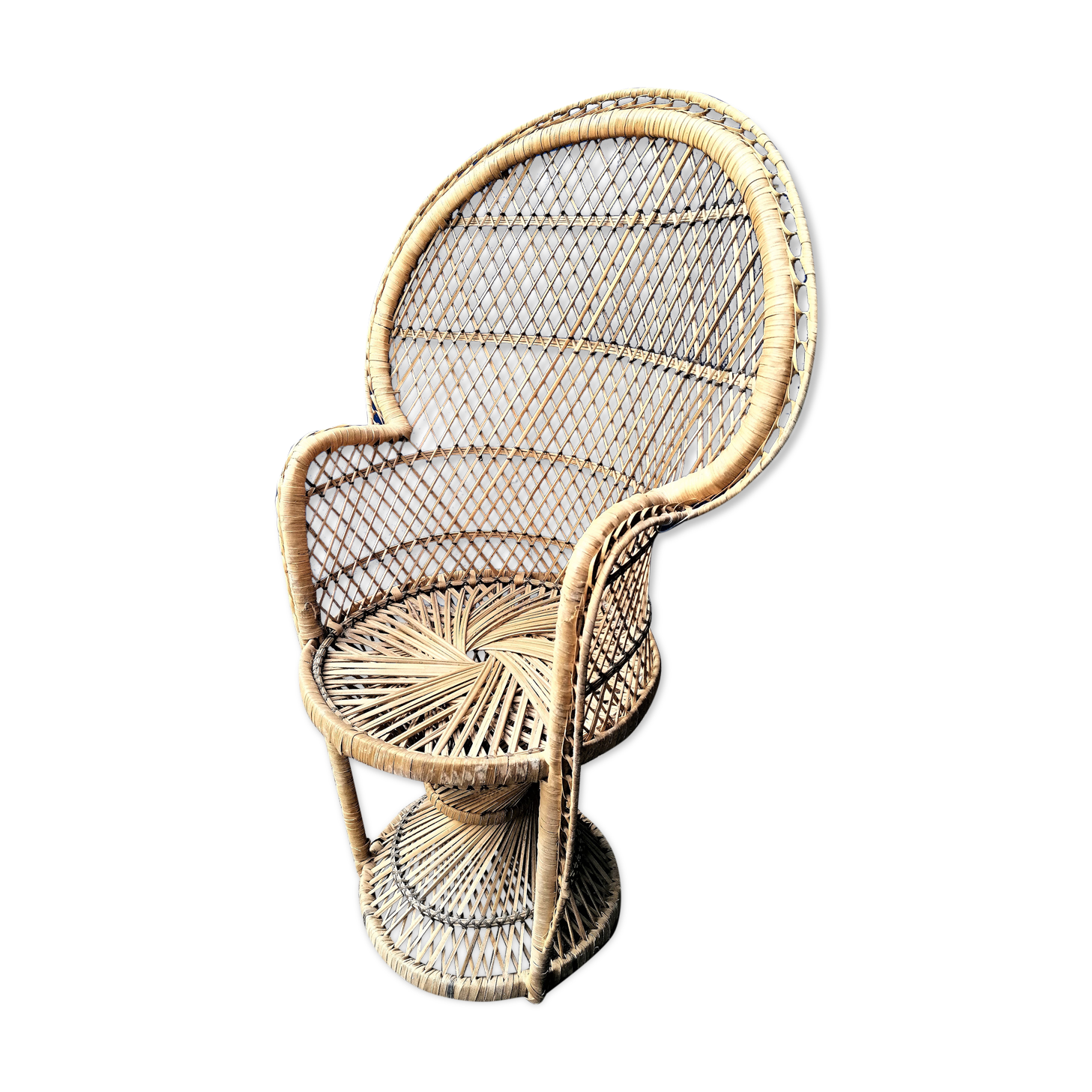 Armchair Emmanuelle size child wicker vintage rattan / Height: 80 cm