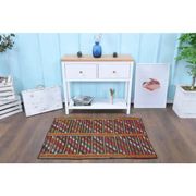 Vintage Turkish Oushak Handmade Wool Cotton Orange Kilim Area Rug 85x130