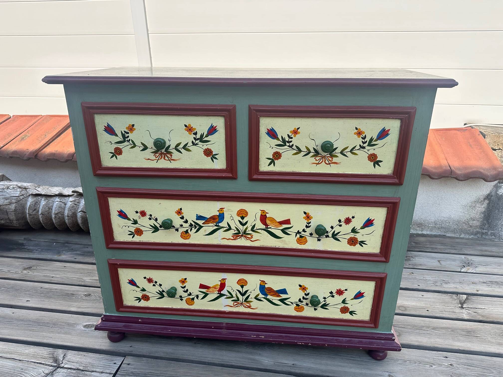 Hand painted chest of drawers