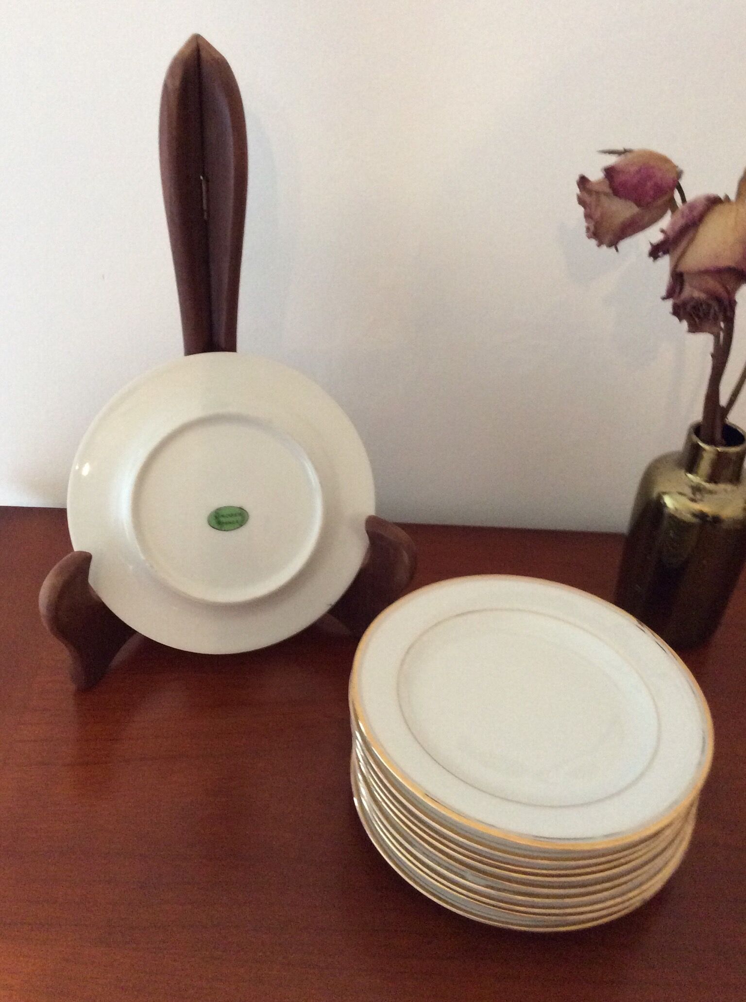 Old dessert plates, mignardises, Limoges porcelain