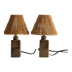 Two glazed ceramic lamps – Signature to be identified – 1960s