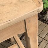 Art Deco farmhouse table in raw wood