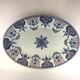 Oval dish Gien Modele Royal décor Rouen with blue arabesques 37cm