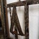 Exceptional and imposing hall wardrobe in hammered wrought iron.