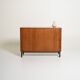 Scandinavian oak cabinet with tambour door, 1960s