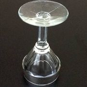 2 verres à pied bistrot verre transparent à facettes