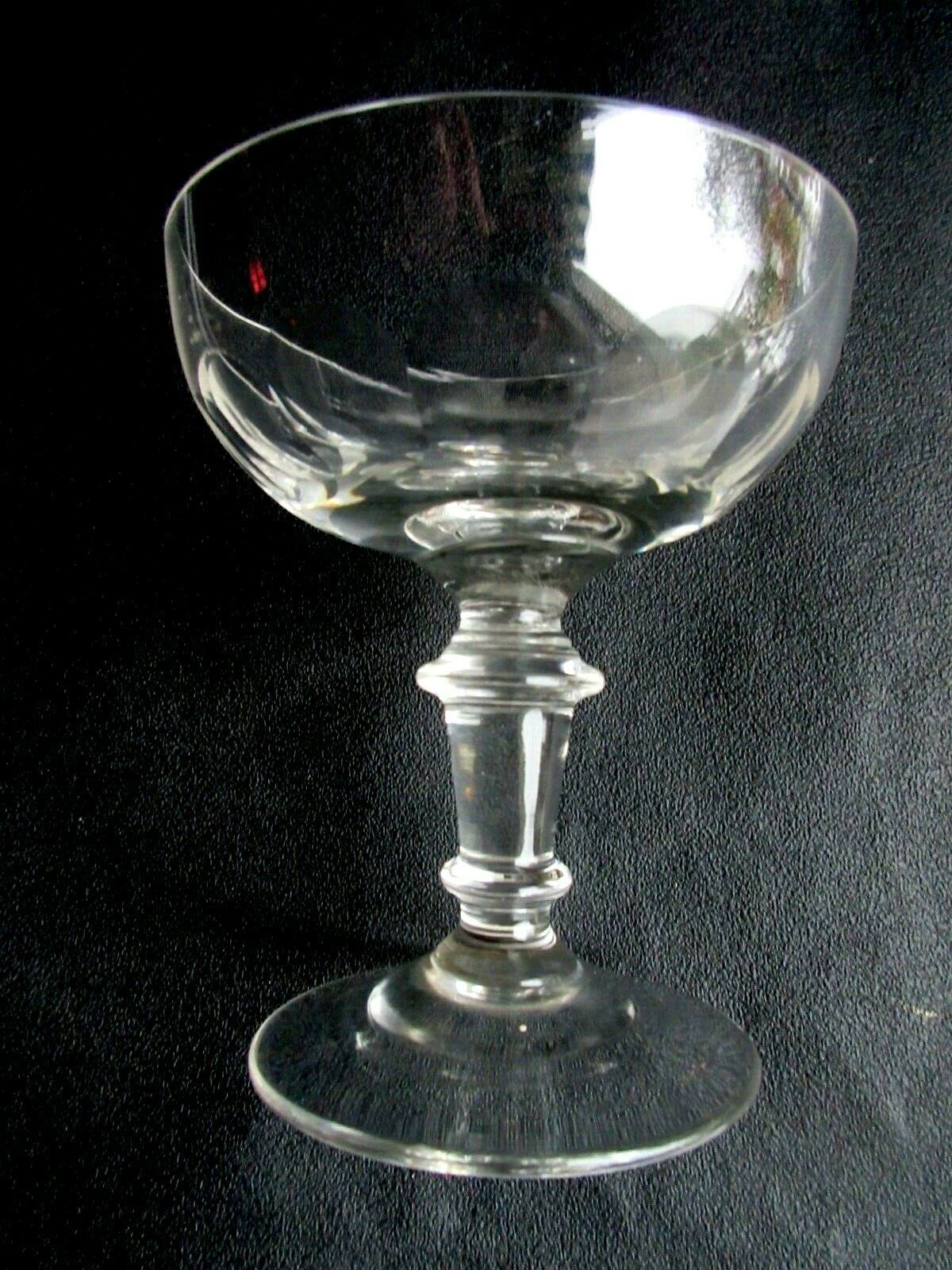 6 baccarat art nouveau champagne glasses colourless crystal trimmed, baluster foot