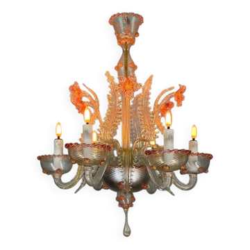Venetian chandelier made of Murano glass, circa 1940.