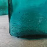 Flacons bouteilles verre gravé bleu