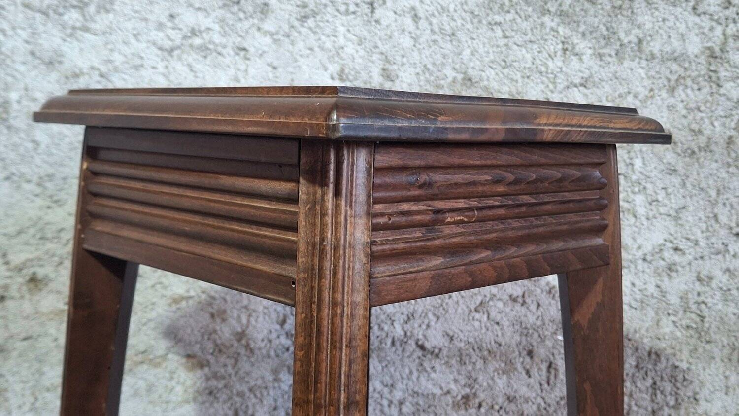 Two-tier plant stand in the English Arts & Crafts style circa 1900.