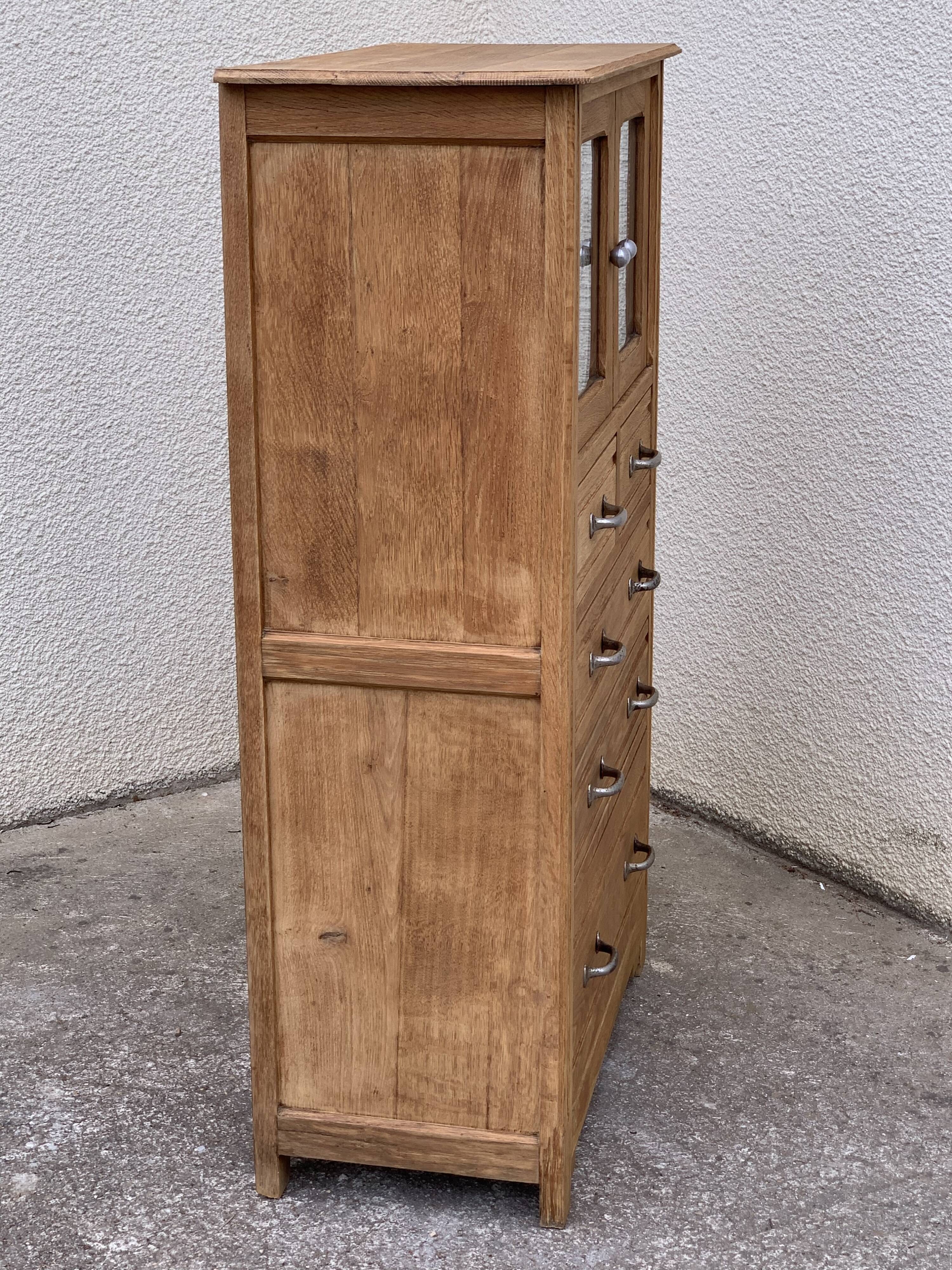 Buffet parisien vitré 1920 bois brut massif