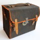 Old mahogany camera with half-platelet bellows