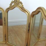 Miroir triptyque - cadre doré - 57x84cm