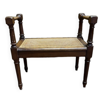 Petite banquette cannée de style Louis XVI