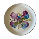 Assiette en faïence orchidée d’après Zao Wou Ki