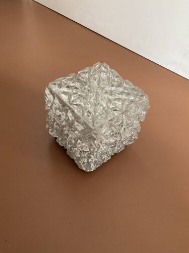 Plafonnier ice cube en verre vintage