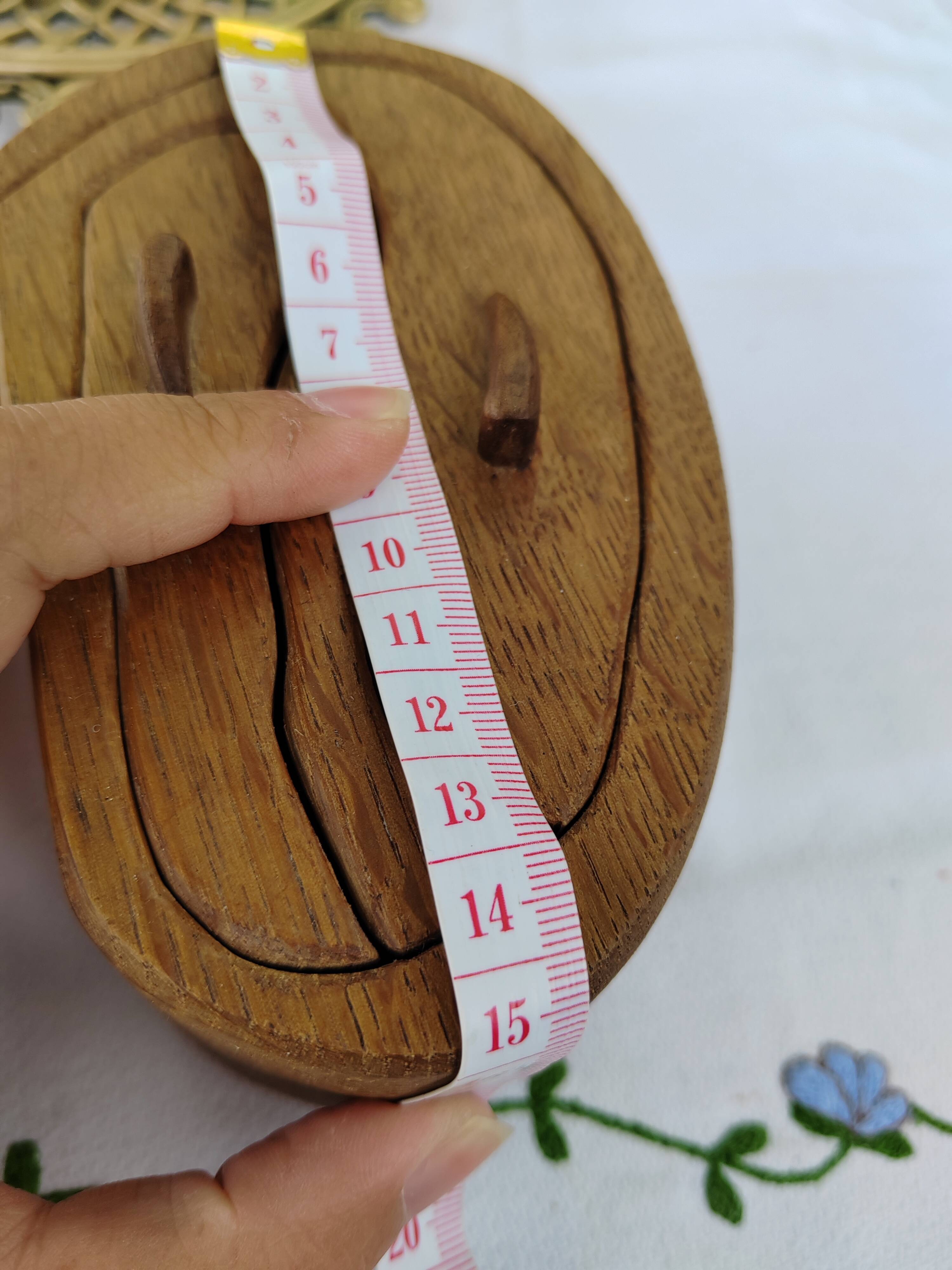 Carved wooden box in the shape of a small piece of furniture - handmade