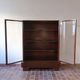 Glass library in walnut, Art Deco style, 1960s