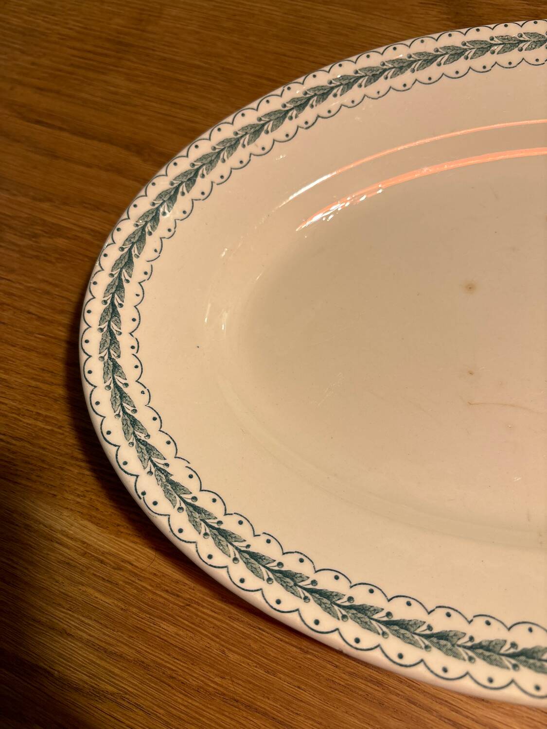 Old bourgeois earthenware serving dish