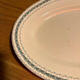 Plat de service ancien faïence bourgeois
