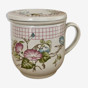 Vintage tisanière en céramique imprimé fleuri