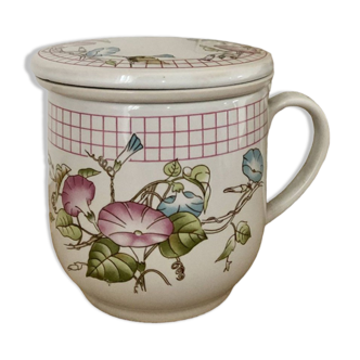 Vintage floral printed ceramic tea pot