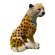 Figurine Guépard Mid-Century en céramique émaillée - 25 cm