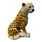 Figurine Guépard Mid-Century en céramique émaillée - 25 cm