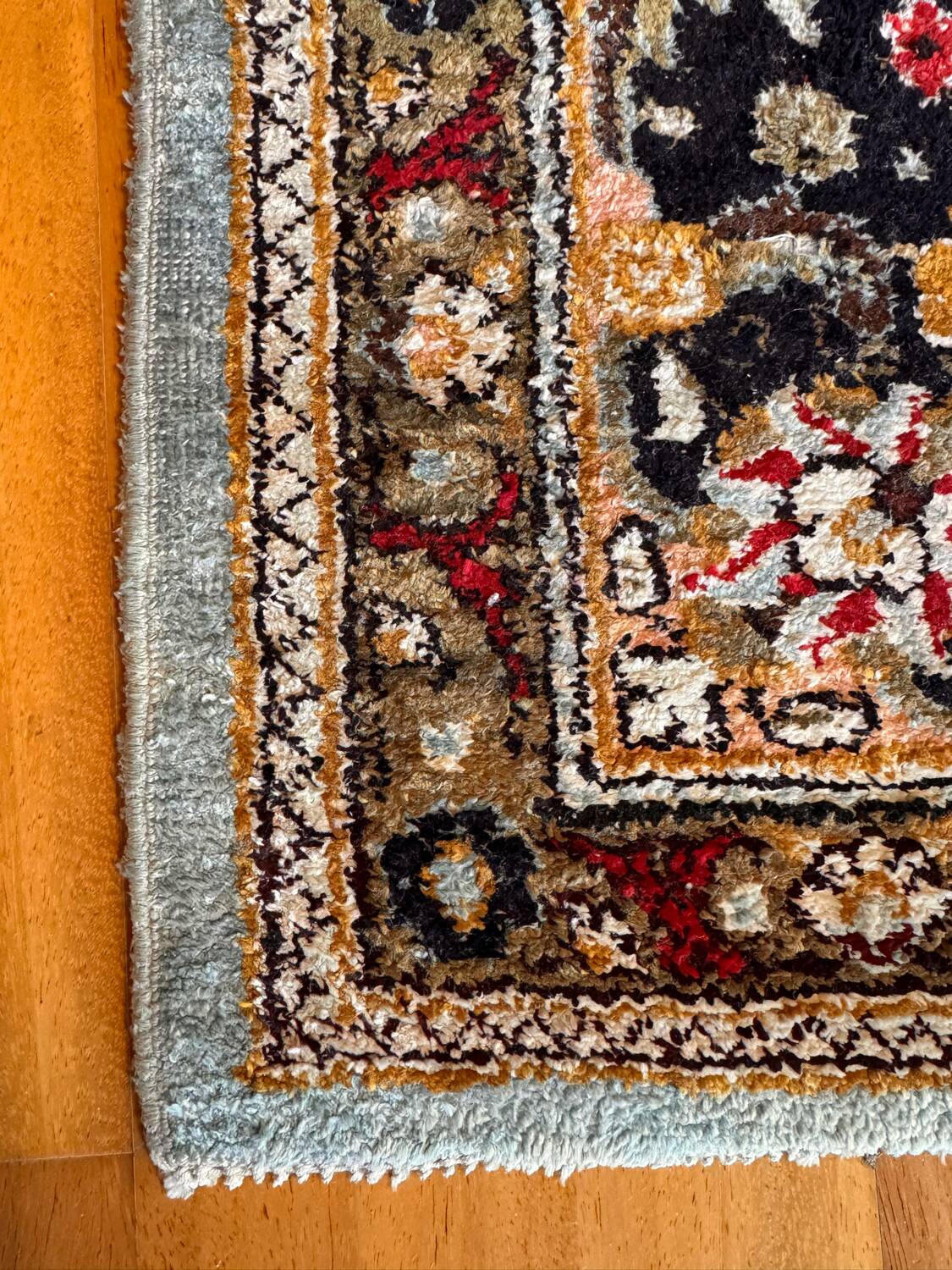 Antique Ghoum carpet from Iran in silk.