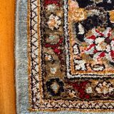 Antique Ghoum carpet from Iran in silk.