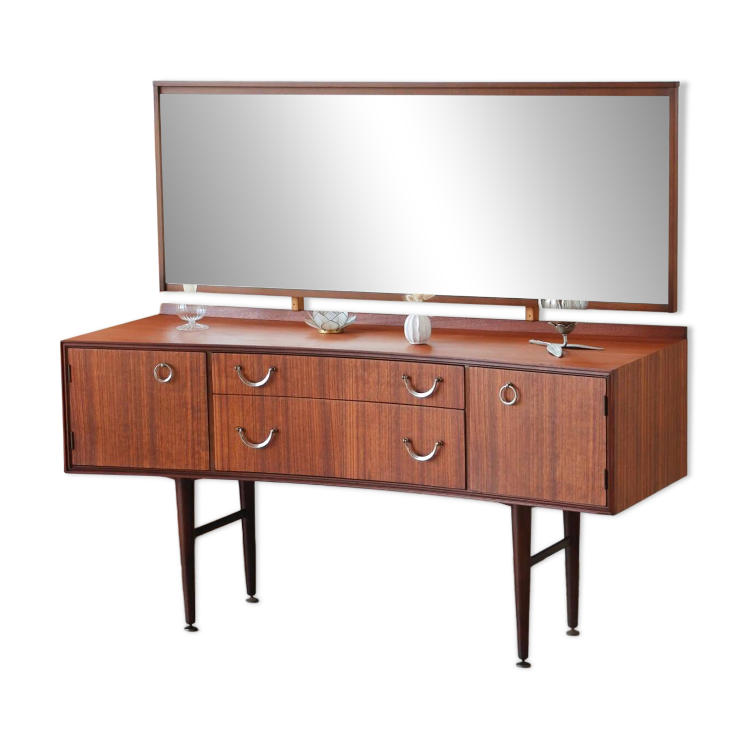 Coiffeuse vintage mid-century en teck (Meredew)