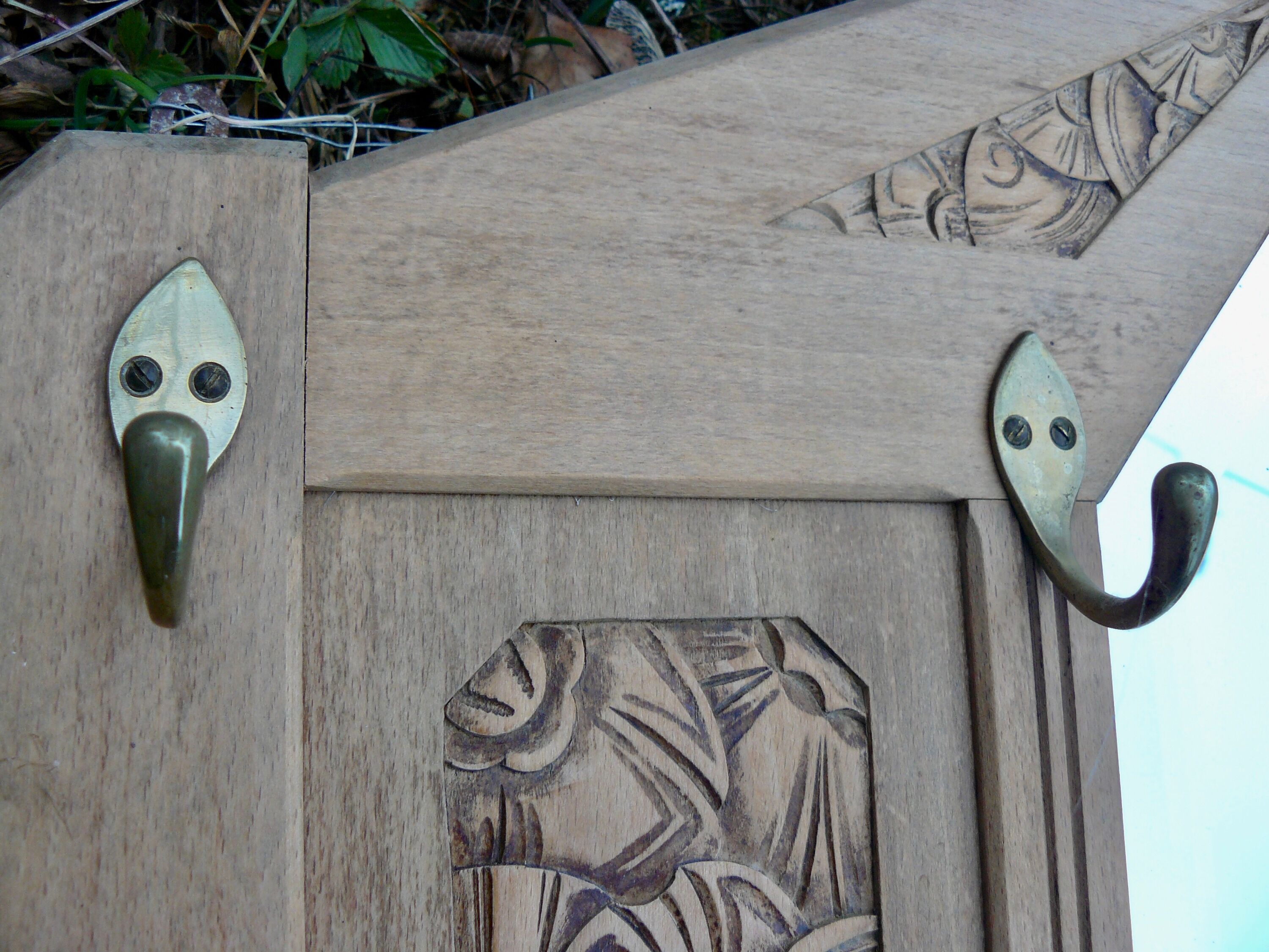 Art Deco mirror coat rack