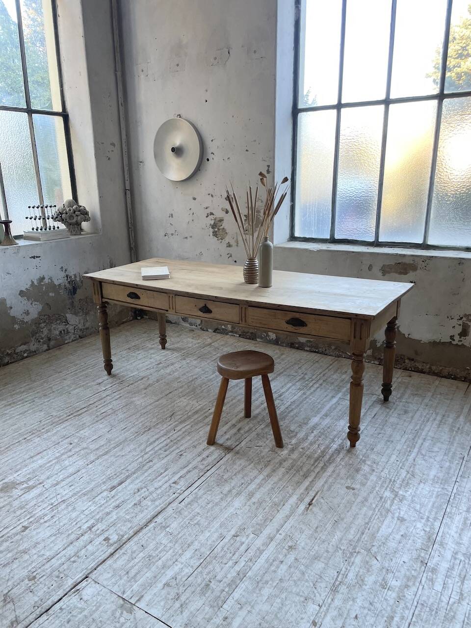 2m walnut drapery farmhouse table