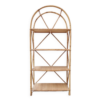 Bamboo and rattan bookcase