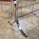 Dining room table + 4 stainless steel and smoked glass chairs 1970