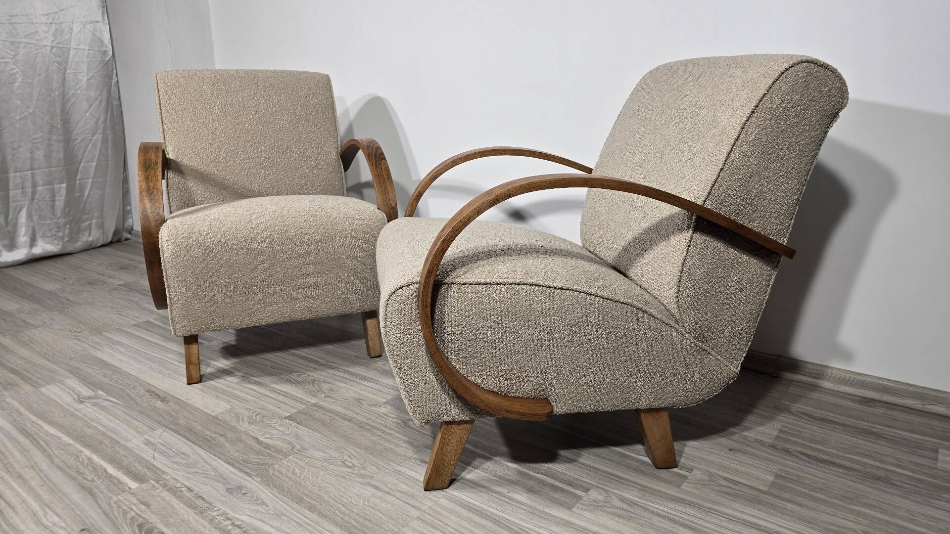 Chaises de salon Art Déco par Jindřich Halabala, années 1950, ensemble de 2