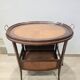 Folding tea table in marquetry wood - removable top