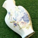 Vase with hexagonal sides Ceramic with floral decoration