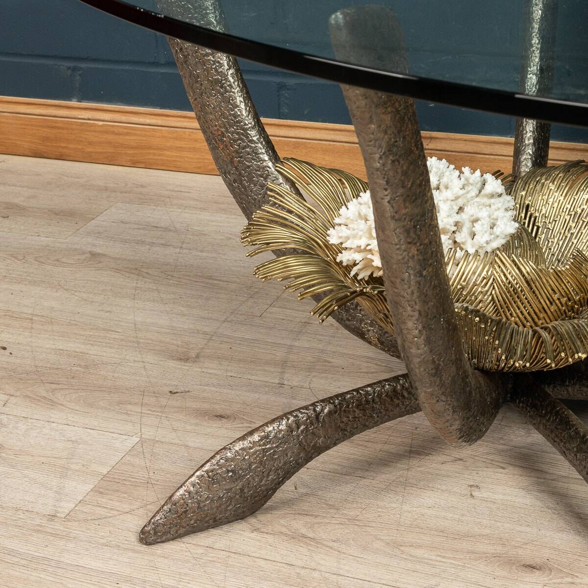 Rare 20thc french dining table by jacques duval brasseur, france c.1970