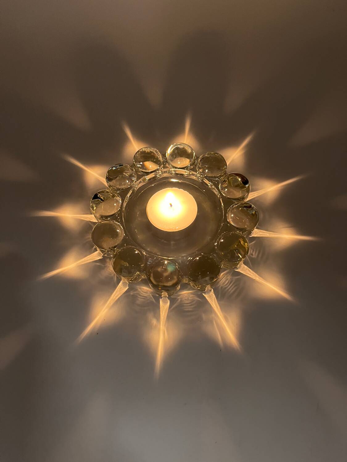 Glass candle holder duo